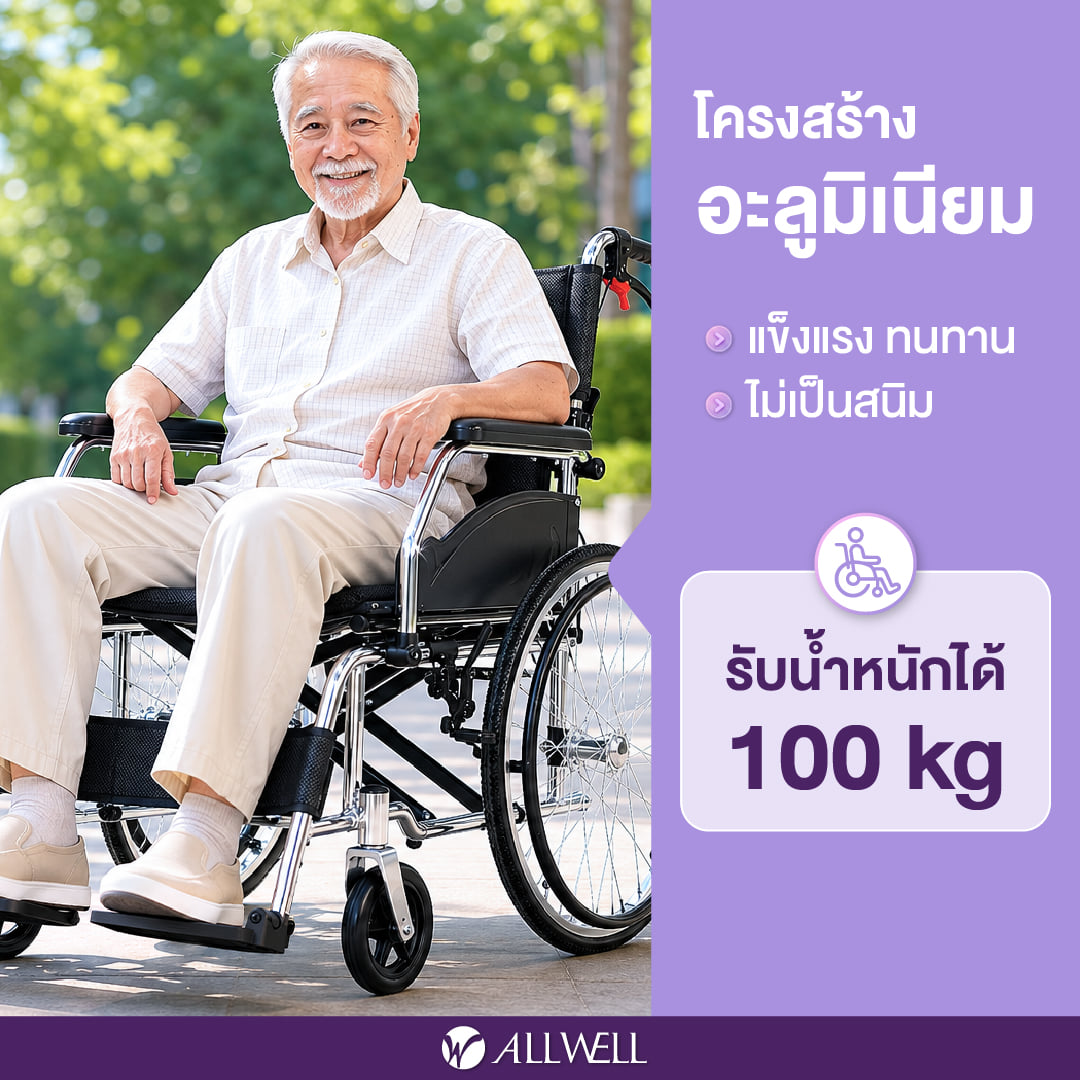 รถเข็นวีลแชร์พับได้ ALLWELL MOBICARE ล้อ 20 นิ้ว_3